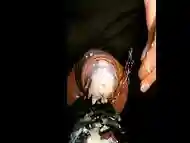 cock candle burning inside peehole, CBT extreme slave gimp lighting on fire this superchub glans dick head, 4 inch deep thightly plugged piss slit burns in pain